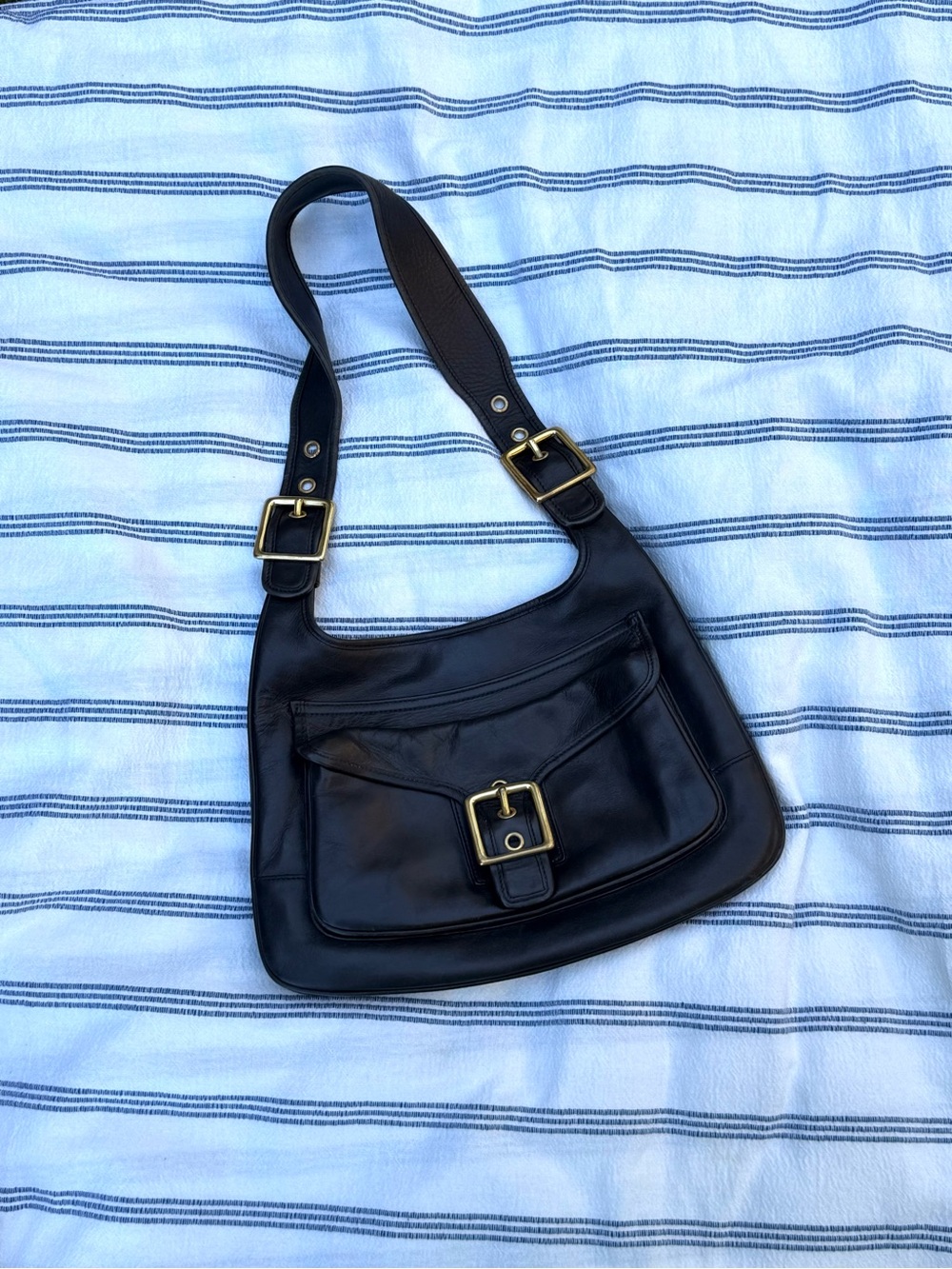 Y2K Vintage Coach Black Saddle Bag